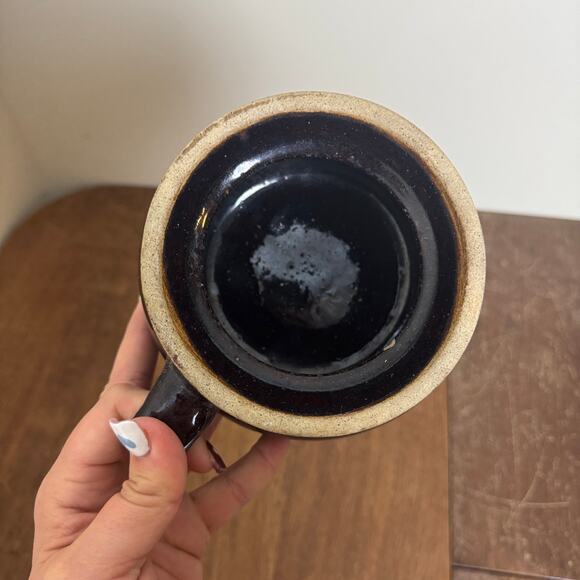 Vintage Antique? Black Stoneware Bean Crock with‎ handle no lid - Picture 5 of 7